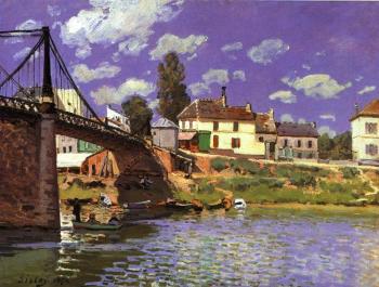 Alfred Sisley : The Bridge at Villeneuve la Garenne